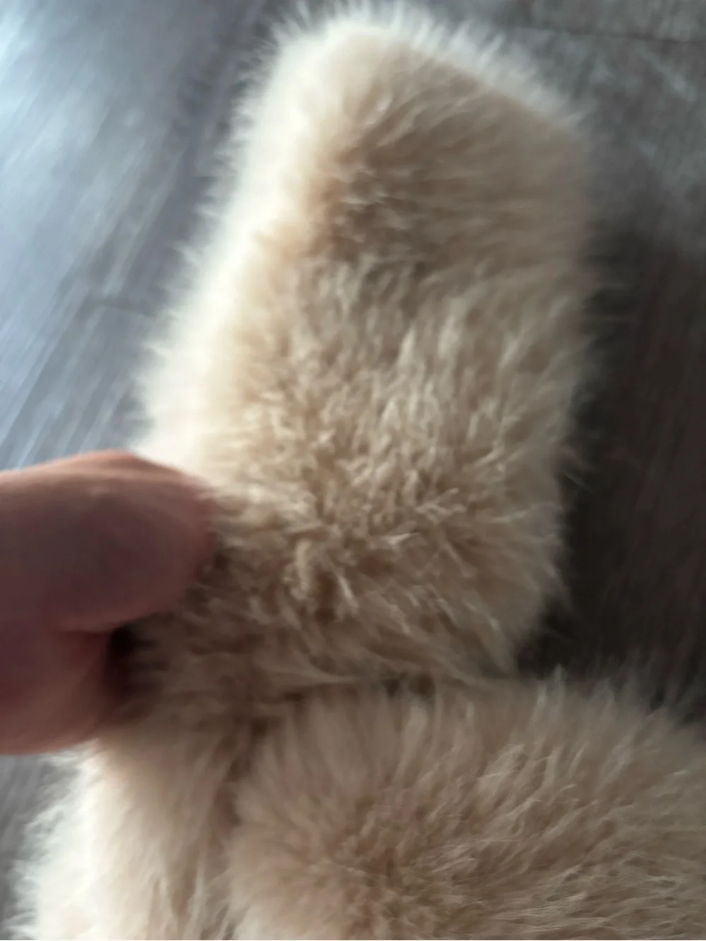 Faux Fur Scarf in Light Beige